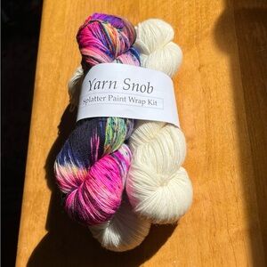 Yarn Snob Splatter Paint Wrap Kit - Multicolor & Cream Yarn Set